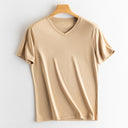 Men's silk + mercerized cotton short-sleeved T-shirt.