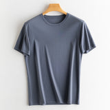 Men's silk + mercerized cotton short-sleeved T-shirt.