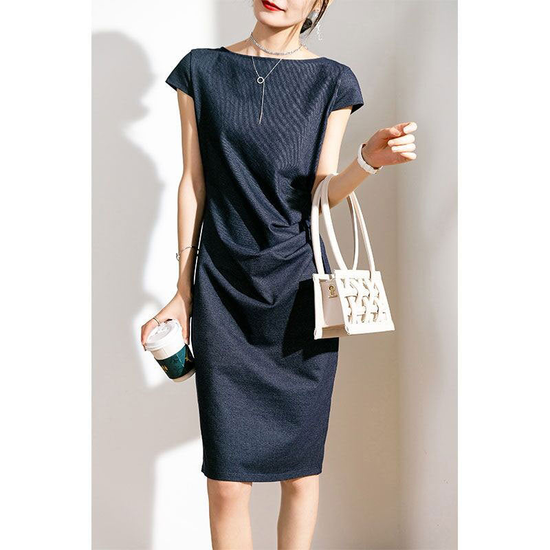 Women's denim knitted dress