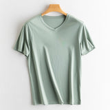 Men's silk + mercerized cotton short-sleeved T-shirt.