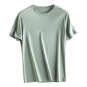 Men's silk + mercerized cotton short-sleeved T-shirt.