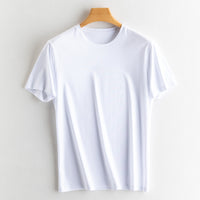 Men's silk + mercerized cotton short-sleeved T-shirt.