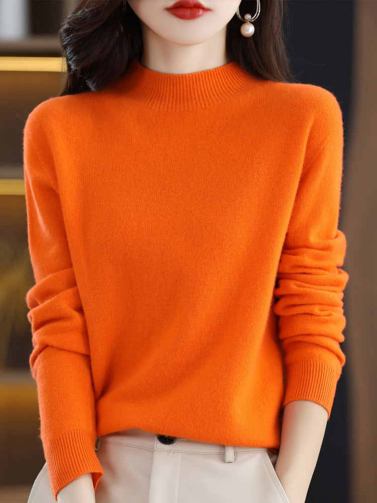 100% Australian Wool Women's half turtleneck sweater