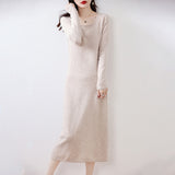 U-Neck Wool Dress