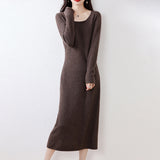 U-Neck Wool Dress