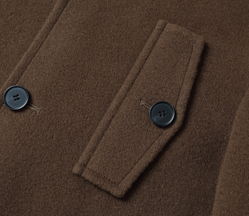 Merino Hooded Overcoat — Umber