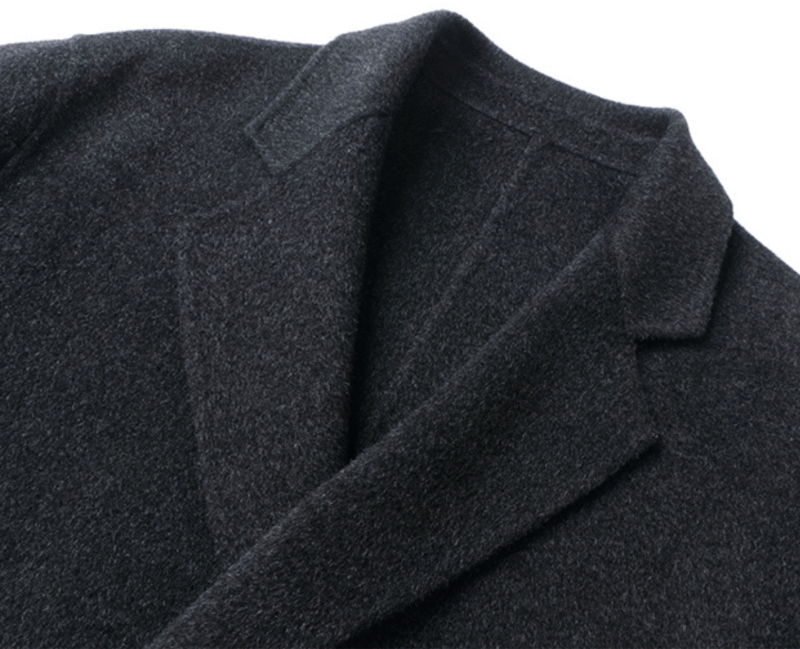 Grey Mid-Length Wool Coat