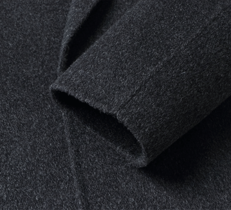 Grey Mid-Length Wool Coat