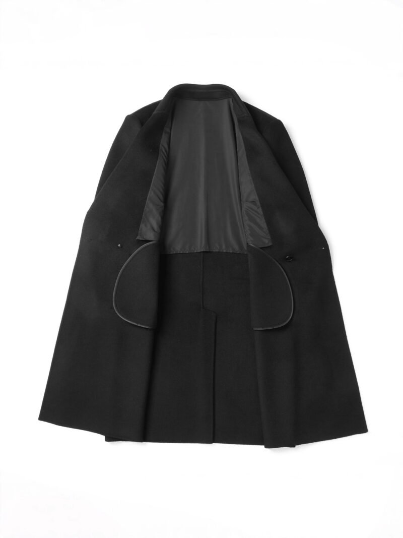 Men’s Black Double-Faced Wool Overcoat