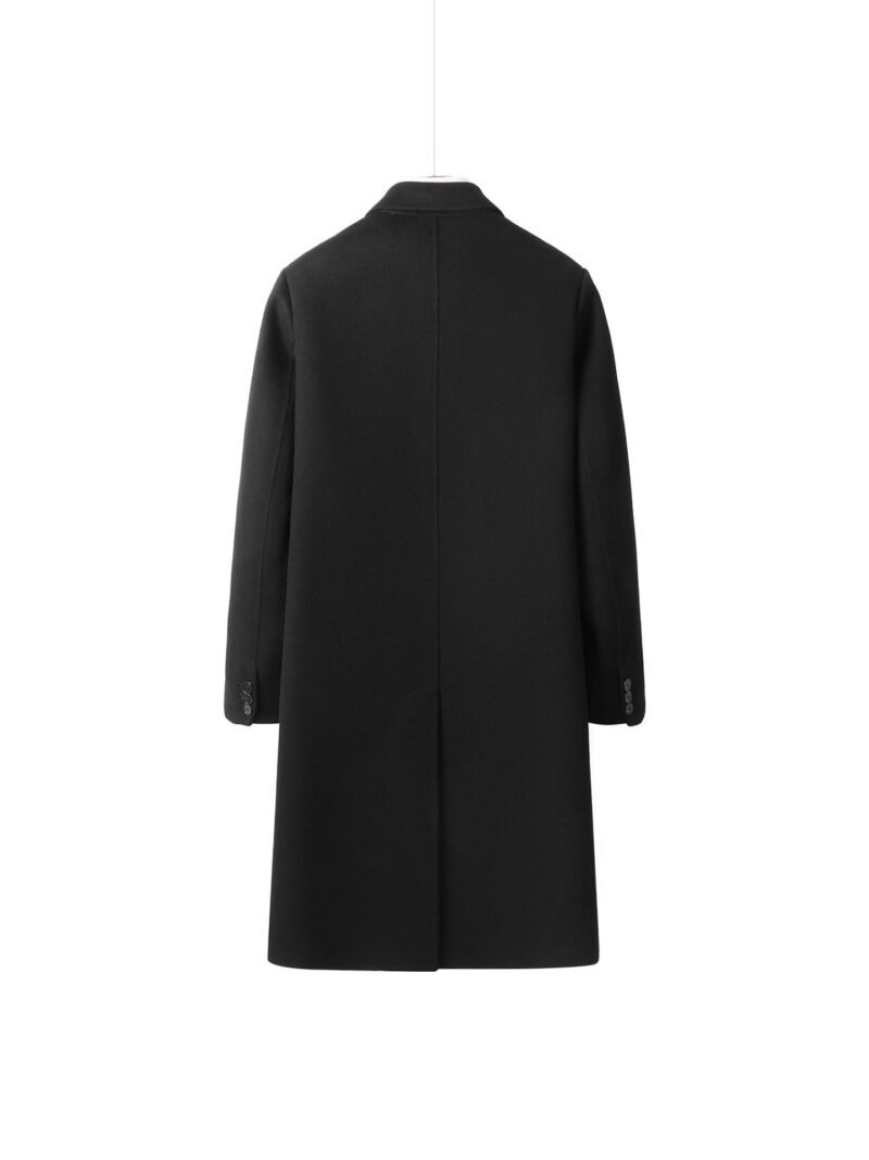 Men’s Black Double-Faced Wool Overcoat