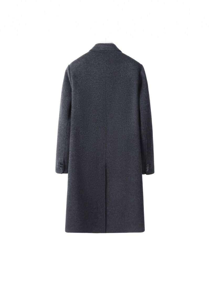 Men’s Grey Double-Faced Wool Overcoat, 100% Australian double-faced Merino wool.