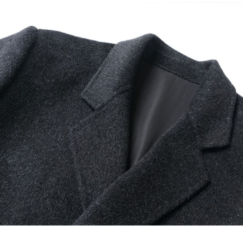 Men’s Grey Double-Faced Wool Overcoat