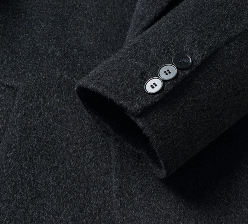 Men’s Grey Double-Faced Wool Overcoat