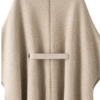 Herringbone Cashmere Cape – Sand Beige