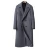 Grey Mix Wool-Cashmere Overcoat, 100% Australian double-faced Merino wool.