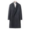 Men’s Grey Double-Faced Wool Overcoat, 100% Australian double-faced Merino wool.