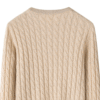 Women’s Light Beige Cable-Knit Cashmere Sweater