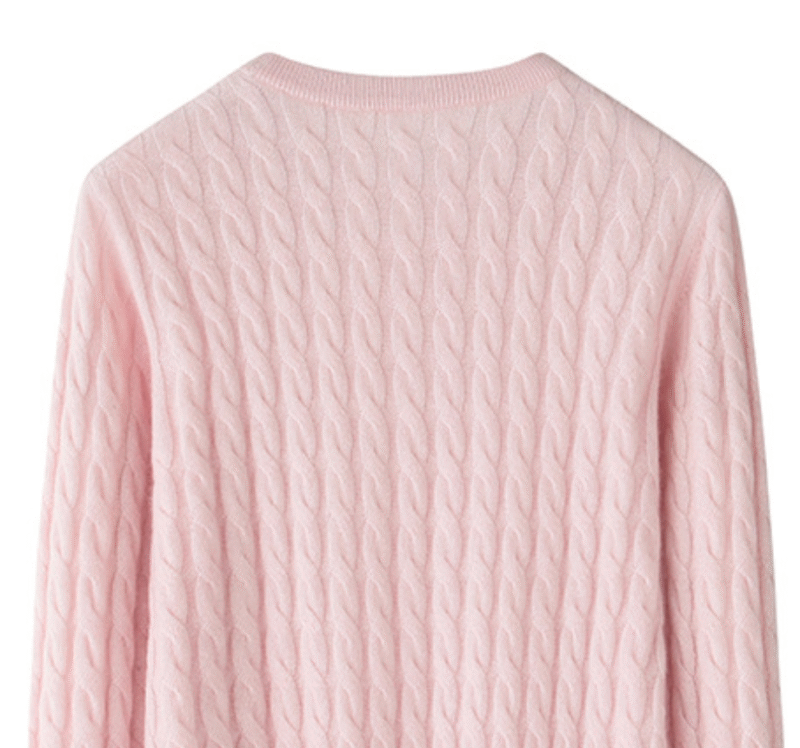 Women’s Pink Cable-Knit Cashmere Sweater