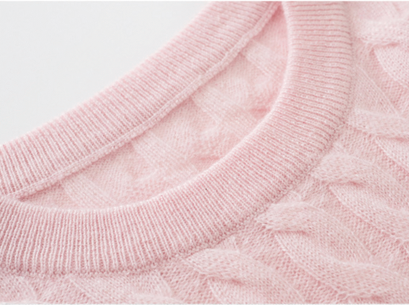Women’s Pink Cable-Knit Cashmere Sweater