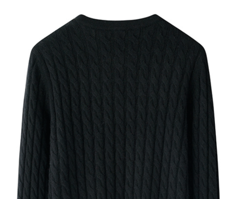Women’s Black Cable-Knit Cashmere Sweater
