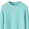 Women’s Glacier Blue Cable-Knit Cashmere Sweater