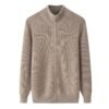 Men’s Camel Premium Cashmere Full-Zip Cardigan, 100% premium cashmere