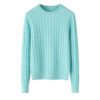 Women’s Glacier Blue Cable-Knit Cashmere Sweater, 100% premium cashmere.