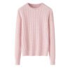 Women’s Pink Cable-Knit Cashmere Sweater, 100% premium cashmere