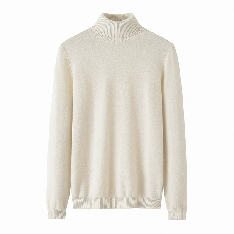 White Premium Cashmere Turtleneck, 100% premium cashmere