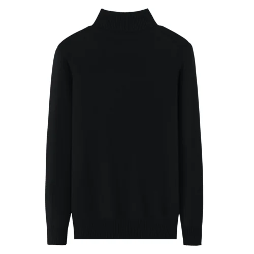 Black Premium Cashmere Turtleneck, 100% premium cashmere
