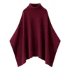100% Premium Cashmere Burgundy Poncho, Soft, Luxurious, and High-Quality Cashmere Poncho, Perfect for All Seasons
