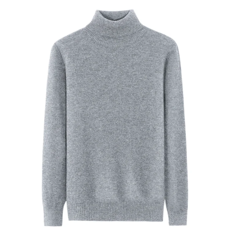 Light Grey Premium Cashmere Turtleneck, 100% premium cashmere