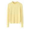 Women’s Yellow Cable-Knit Cashmere Sweater, 100% premium cashmere