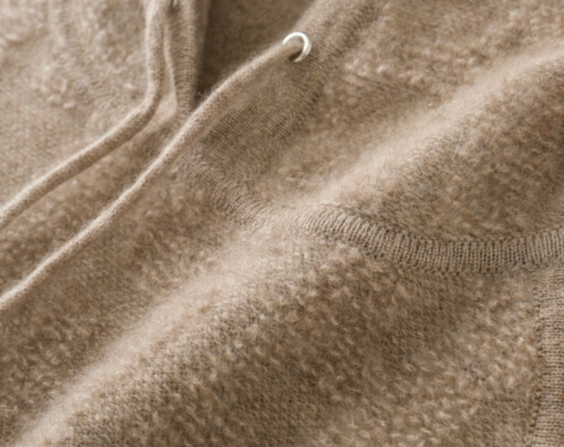 Oatmeal Textured Cashmere Hoodie