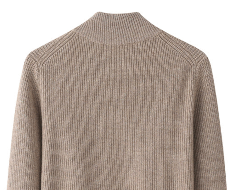Men’s Camel Premium Cashmere Full-Zip Cardigan