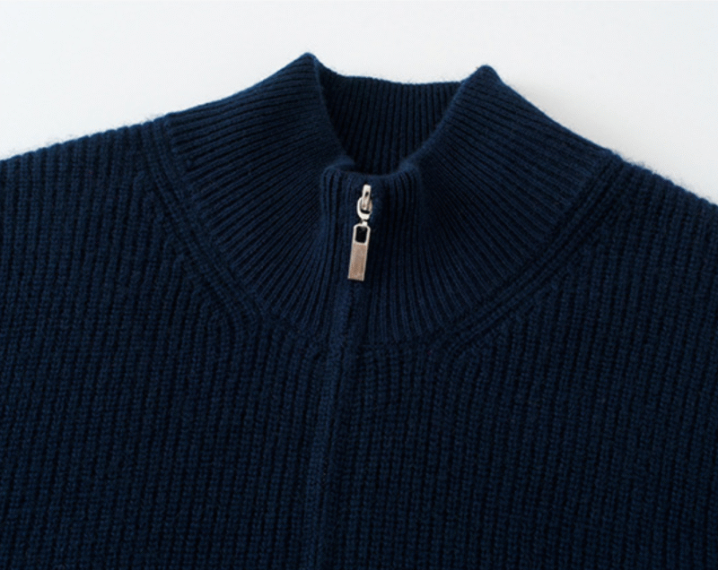 Men’s Navy Premium Cashmere Full-Zip Cardigan