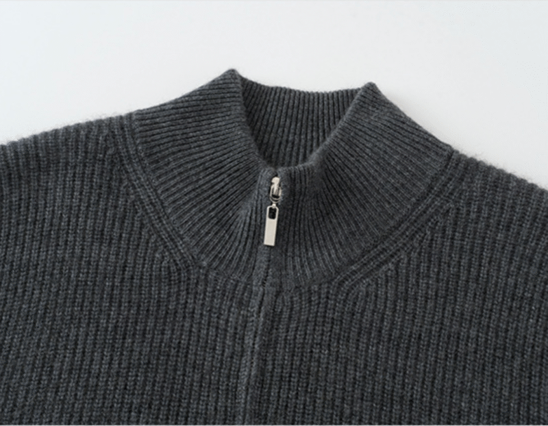 Men’s Dark Grey Premium Cashmere Zip Cardigan Men’s Dark Grey Premium Cashmere Zip Cardigan