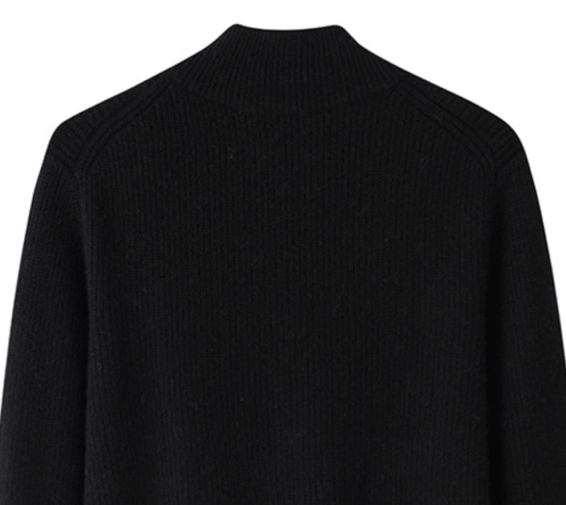 Men’s Black Premium Cashmere Full-Zip Cardigan